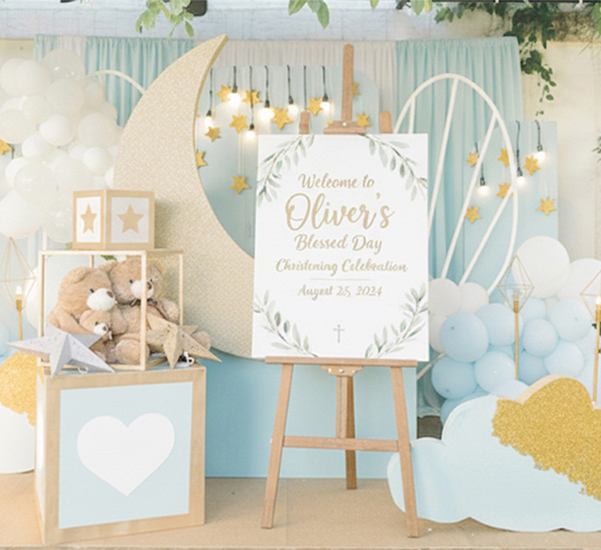 Christening Easel With Printed Board