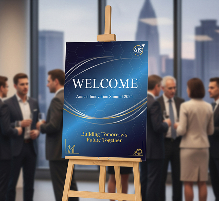 Corporate Conference Easel With Printed Sign
