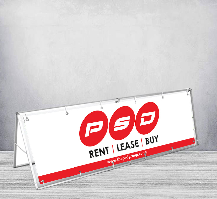 Outdoor Barrier Frame 3000mm x 1000mm (With Banner)